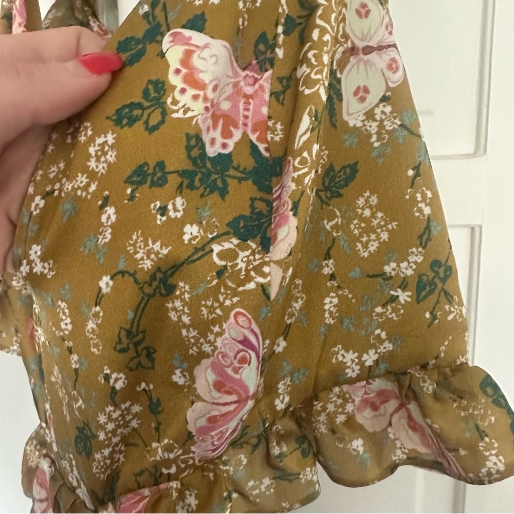 AMUR Yellow Asymmetrical Ruffled Maxi Dress - Picture 8 of 11